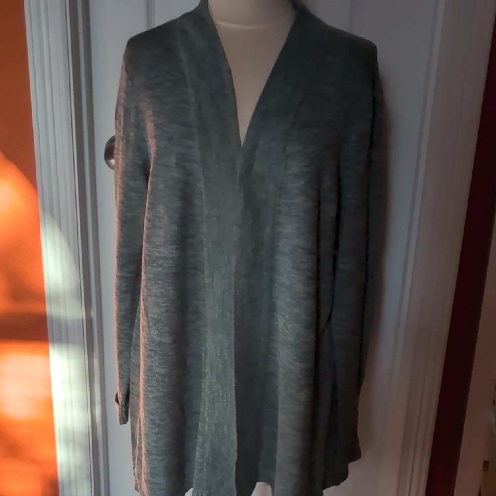 Talbots Heathered Green Knit Cardigan